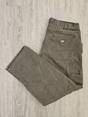 Dickies Men's 38x30 Olive Heavy Duck Workwear Chinos
